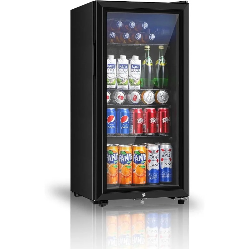 Wine Beer Cooler Fridge - Réfrigérateur à boissons, mini-réfrigérateur de 3,2