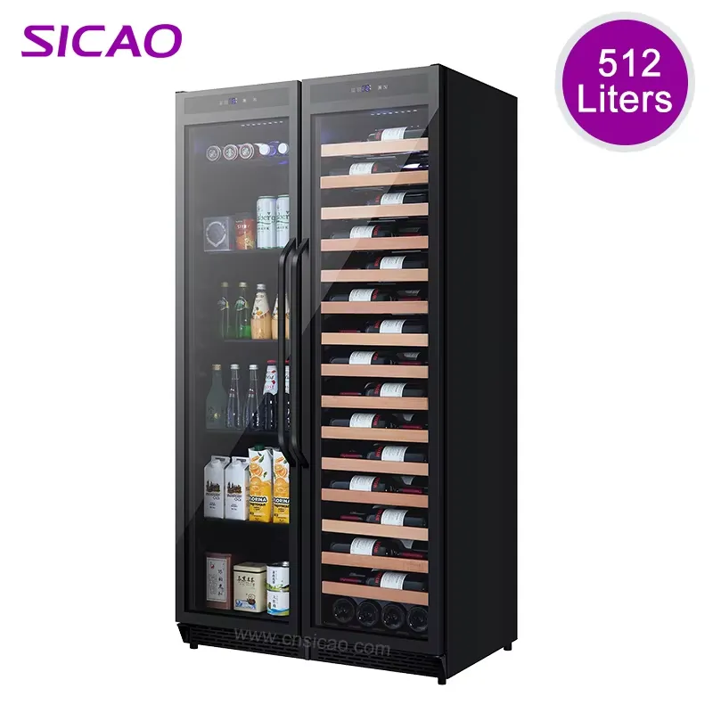 Wine Beer Cooler Fridge - Réfrigérateur à boissons encastrable, double porte,
