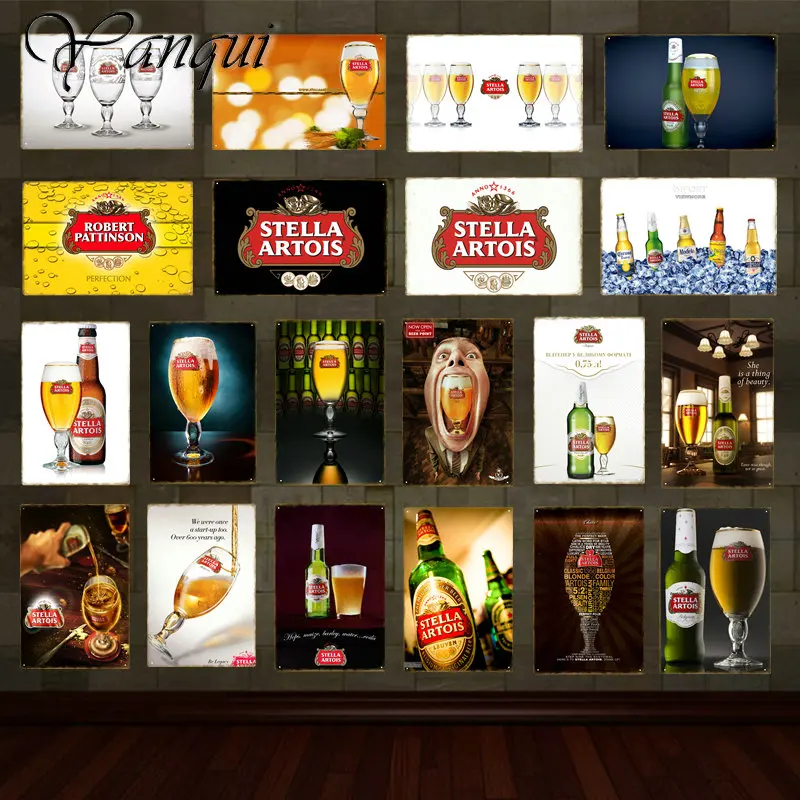 Affiche en métal rétro de la m - Wine Beer Brand avis et prix